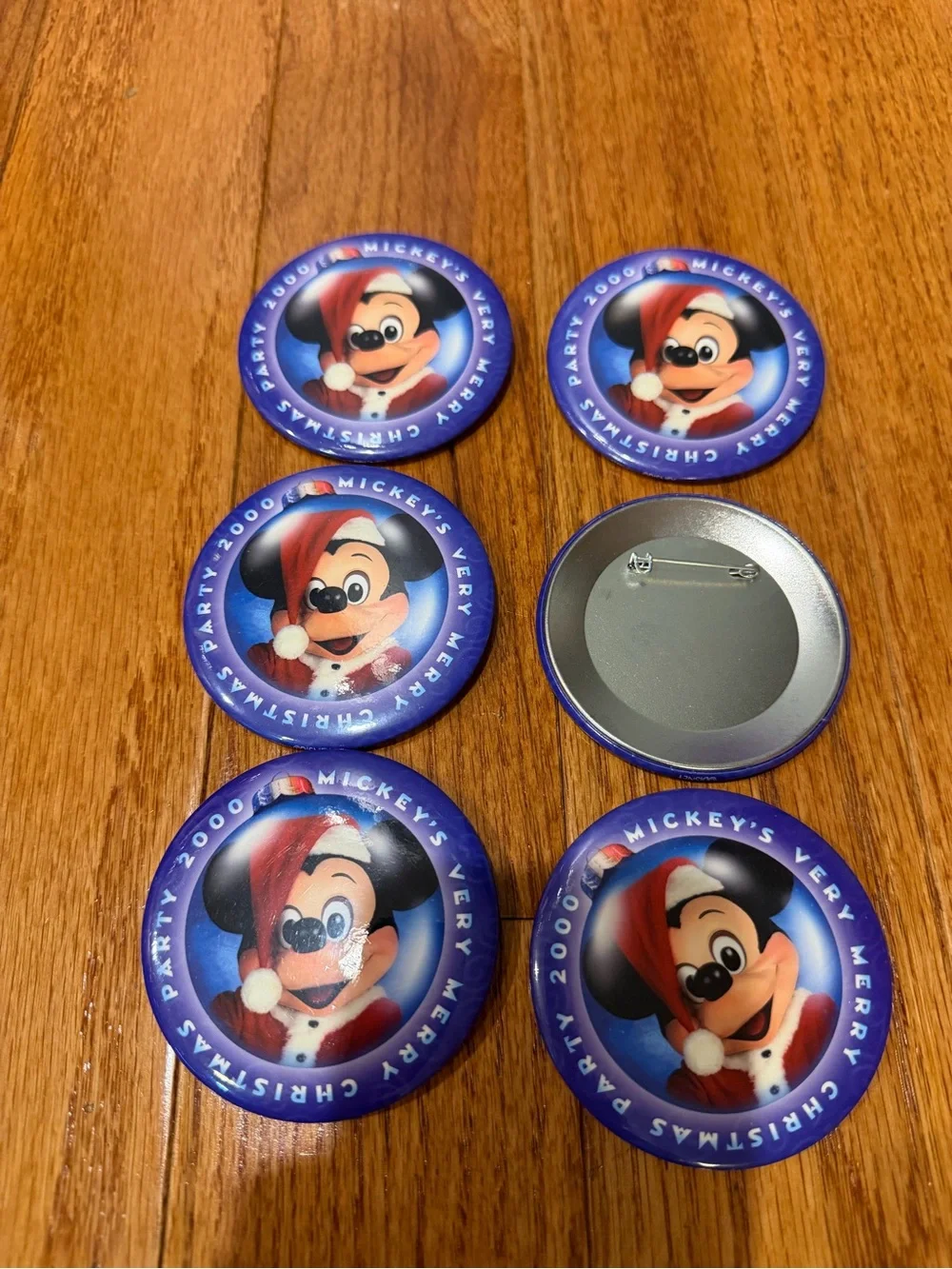 Mickey’s Very Merry Christmas Party 2000 Buttons (6 available)